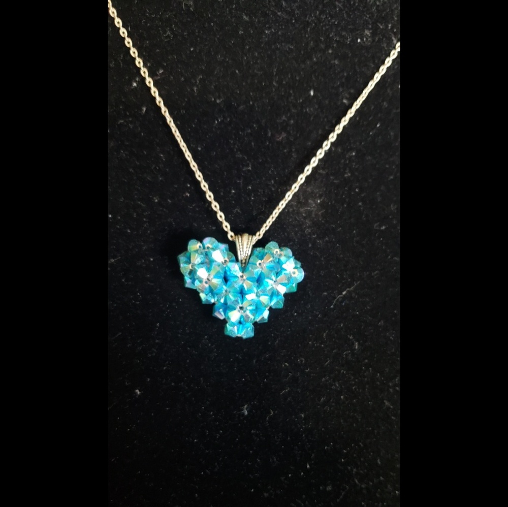 Genuine Swarovski Crystal 3D Puffy Heart Pendant
